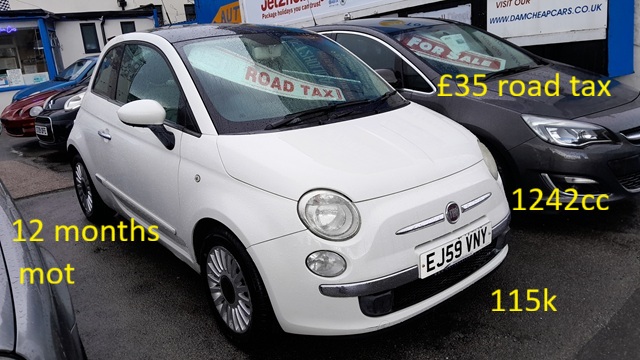 Fiat-500 lounge/sunroof/stop start -�35 road tax